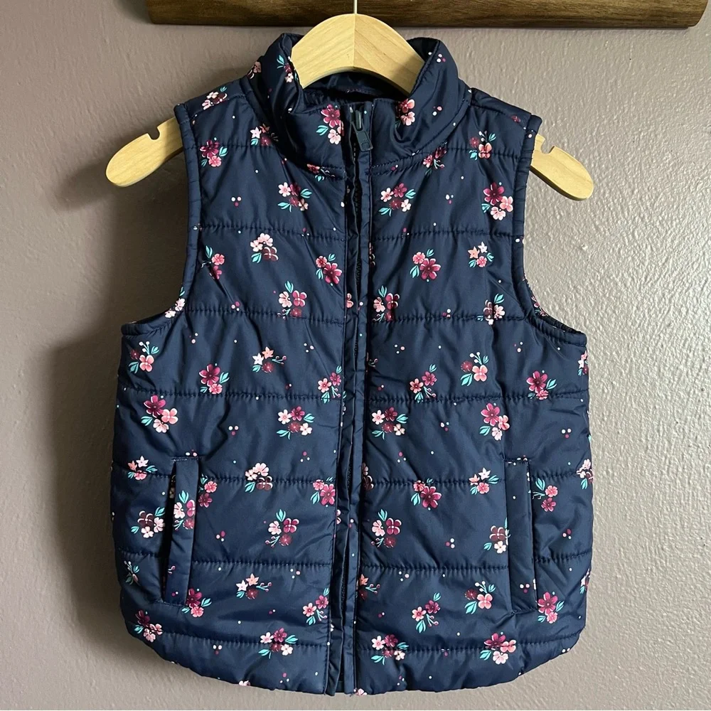 Gymboree Floral Kids Puffer Vest